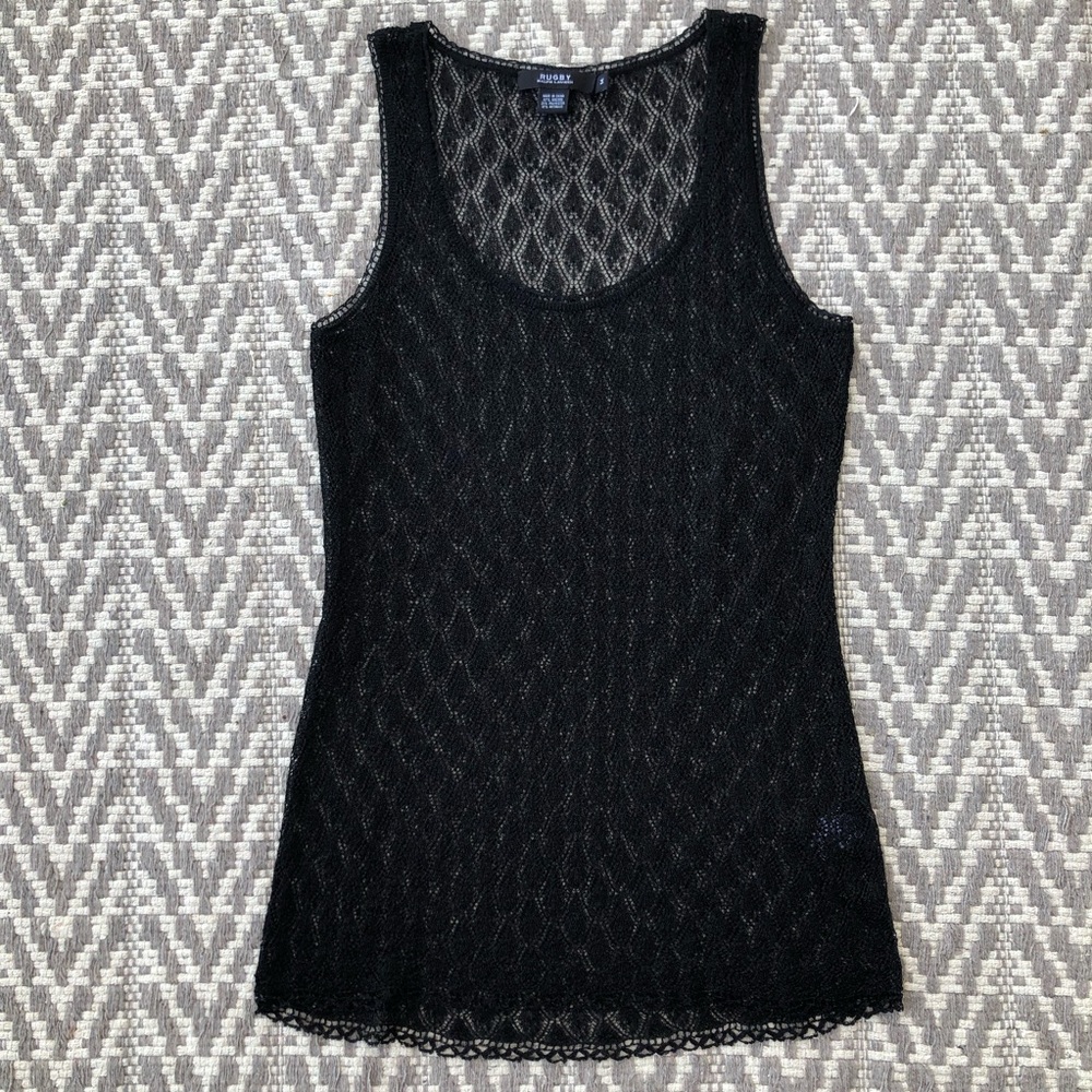Ralph Lauren Rugby open knit metallic tank size medium
